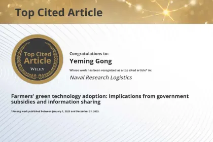 Top Cited Article Award from Wiley publications