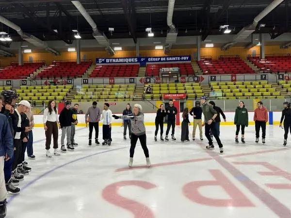 Des personnes qui font du patinage artistique