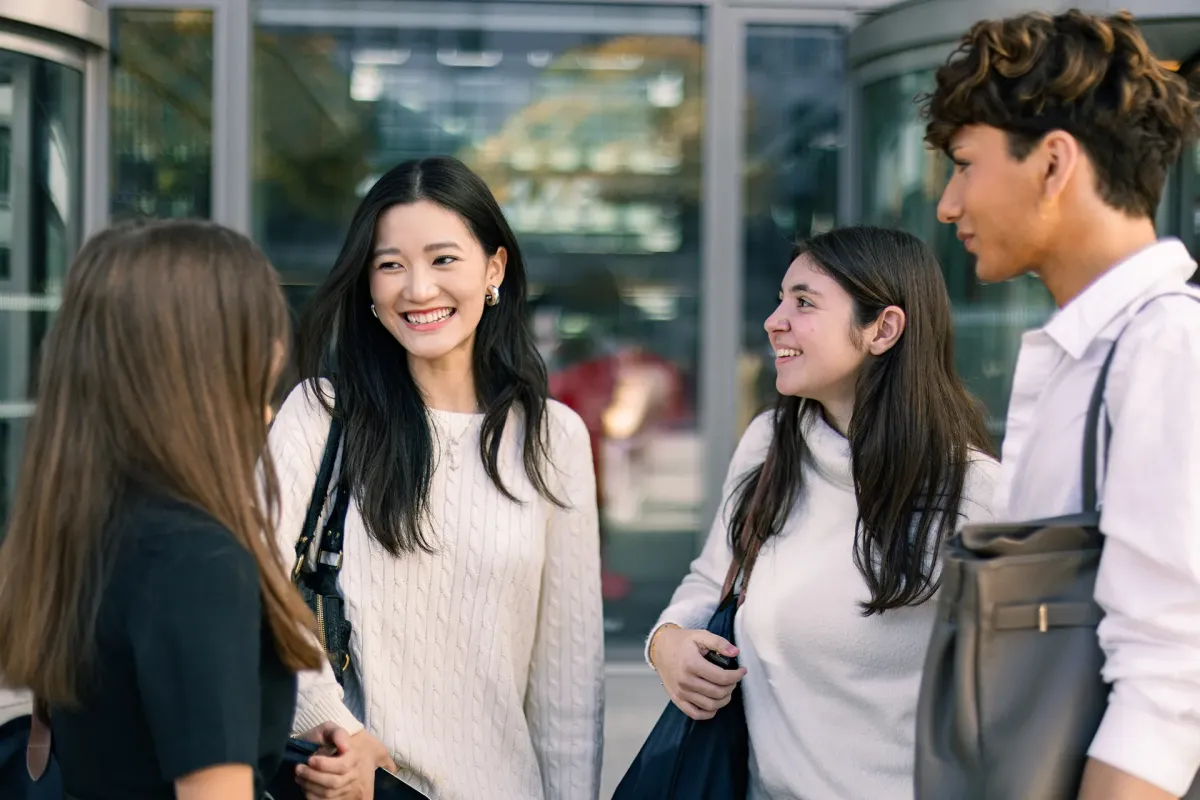 Female and male students from emlyon business school’s initial training program