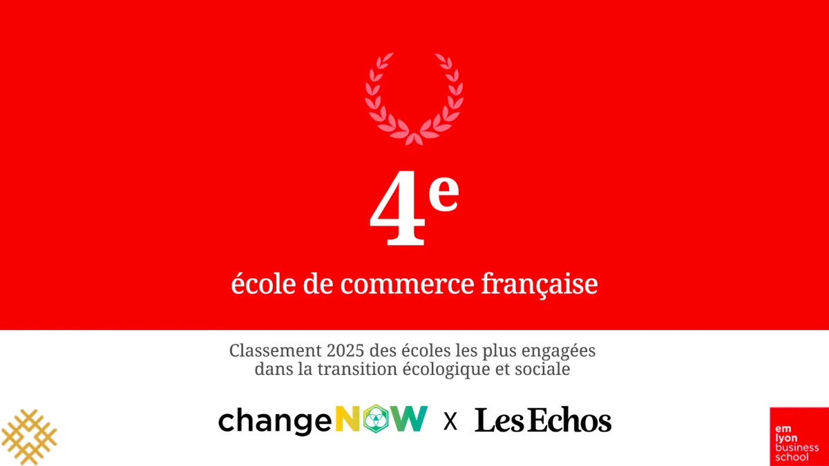 Le visuel du classement ChangeNOW d'emlyon business school