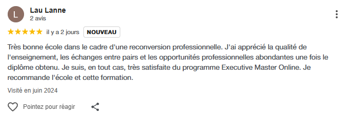 Avis Google Executive Master Management Online