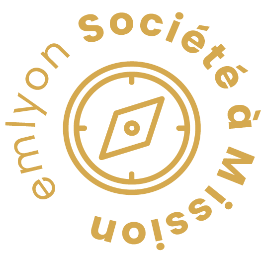 Le logo "emlyon Société à Mission"