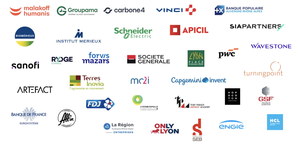 L'ensemble des logos des partenaires d'emlyon business school