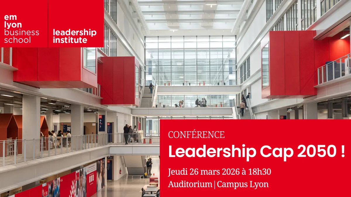 Le visuel de la conference "Leadership Cap 2050!", emlyon business school