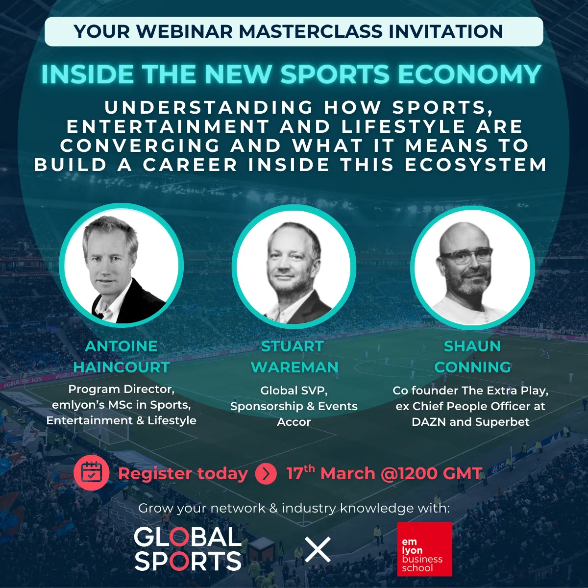 L'affiche de l'événement "Inside the new sport economy" d'emlyon business school