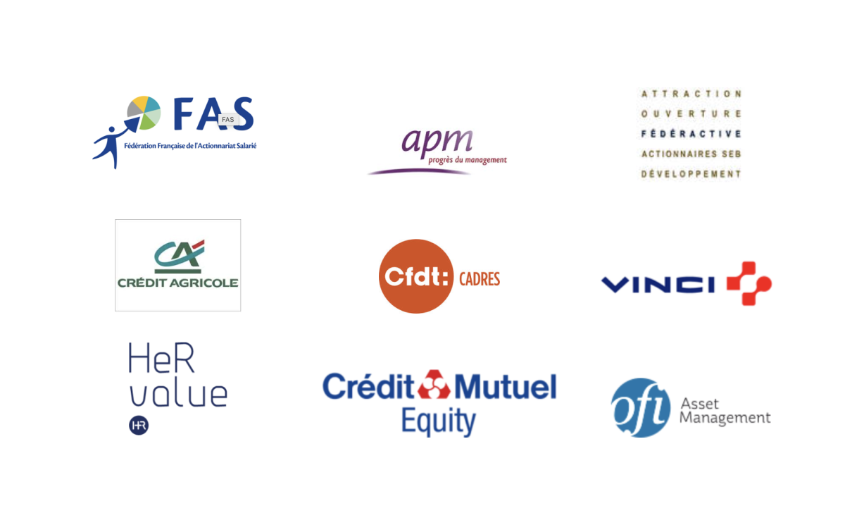 Les logos des entreprises partenaires de l'IFGE d'emlyon business school
