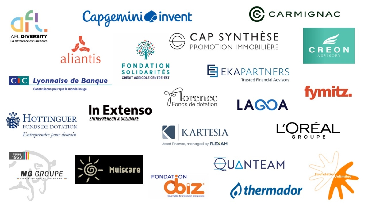Les logos des mécènes de la Fondation emlyon