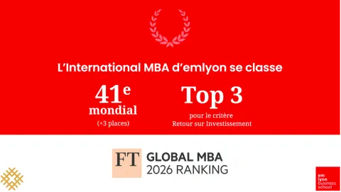 Le visuel du classement FT 2026 de l'International MBA d'emlyon business school