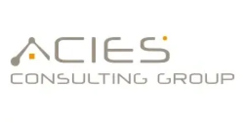 Logo avec le texte « ACIES Consulting Group », accompagné d’un symbole graphique stylisé au-dessus du mot « ACIES ».