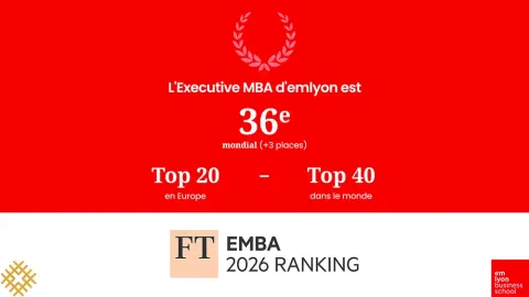 L’Executive MBA d’emlyon est 36e mondial au Financial Times 2026