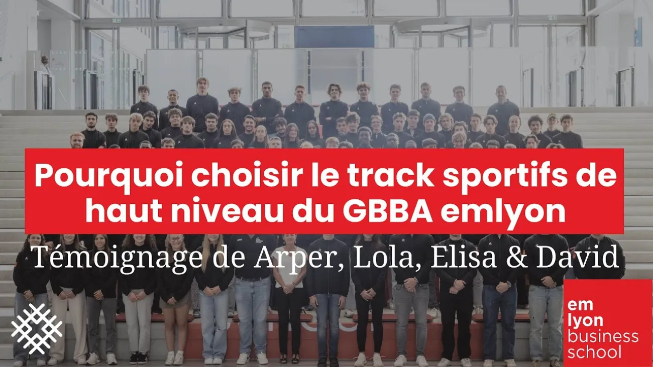 Preview image for the gge video "Pourquoi choisir le track sportifs de haut niveau du GBBA emlyon".