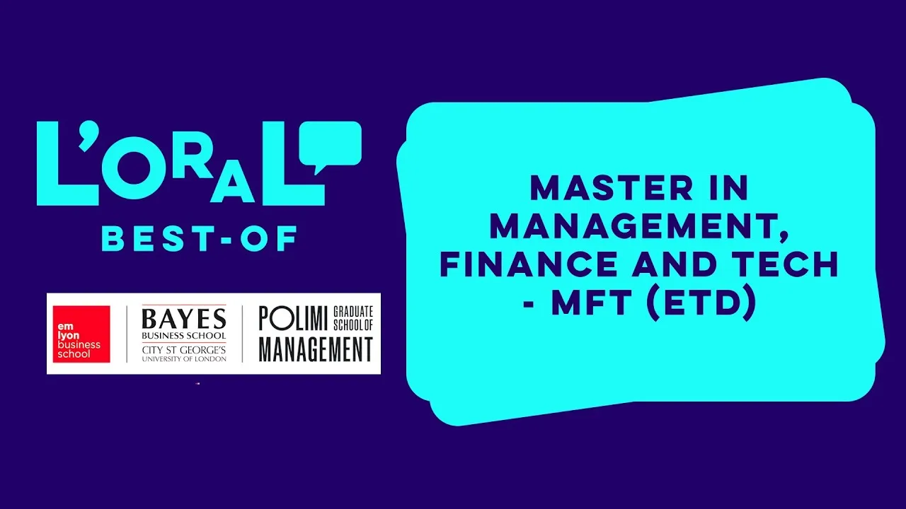 Preview image for the gge video "emlyon business school, Bayes Business School, POLIMI GSoM - Master in Management, Finance &amp; Tech BO".