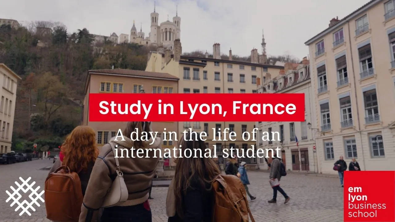 Preview image for the gge video "A day in the life of an International Student in Lyon, France, at emlyon".